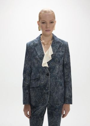 Blazer microvelours imprimé pa Azul Medio