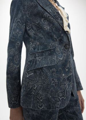 Blazer microvelours imprimé pa Azul Medio