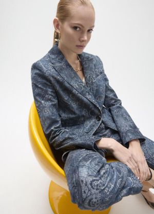 Blazer microvelours imprimé pa Azul Medio
