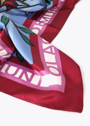 Foulard tigre ailé 90×90 cm rojo azul