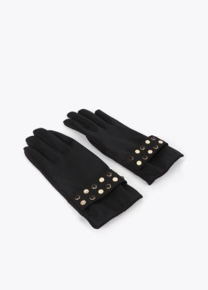 Gants effet cuir, bracelet à c NEGRO
