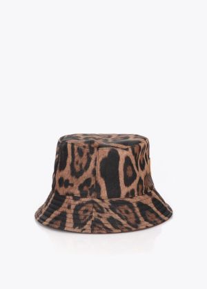 Bob animal print + simili-cuir Marron-Marron