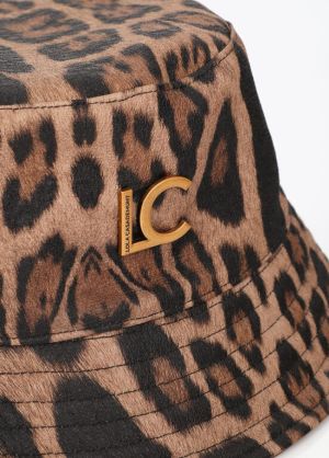 Bob animal print + simili-cuir Marron-Marron