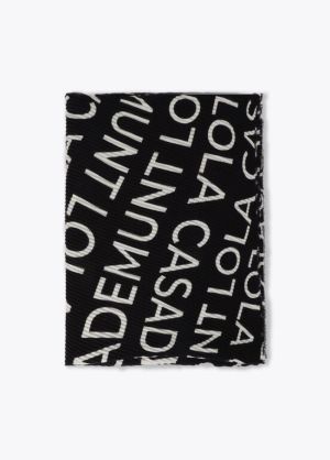 Foulard plissé avec logo NEGRO GRIS