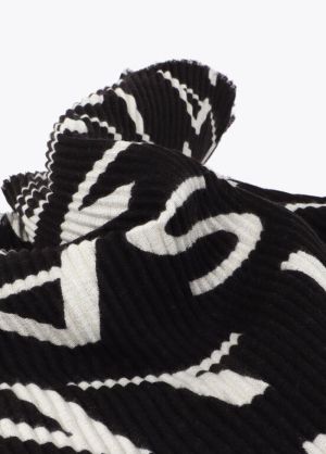 Foulard plissé avec logo NEGRO GRIS