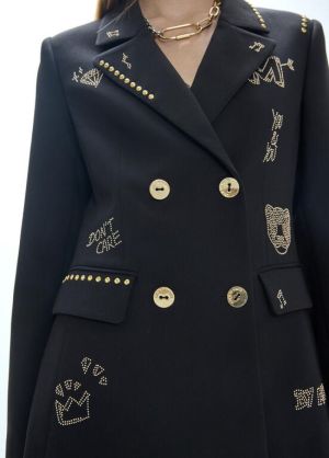 Blazer orné de rangées et imag NEGRO