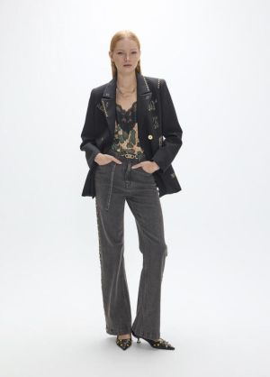 Blazer orné de rangées et imag NEGRO