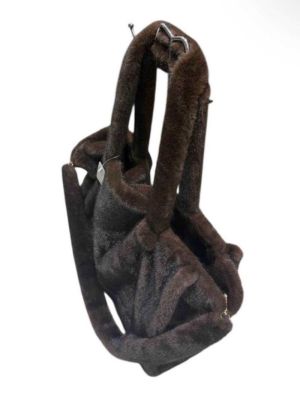 grand cabas en fausse fourrure choco CHINE