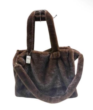 grand cabas en fausse fourrure choco CHINE